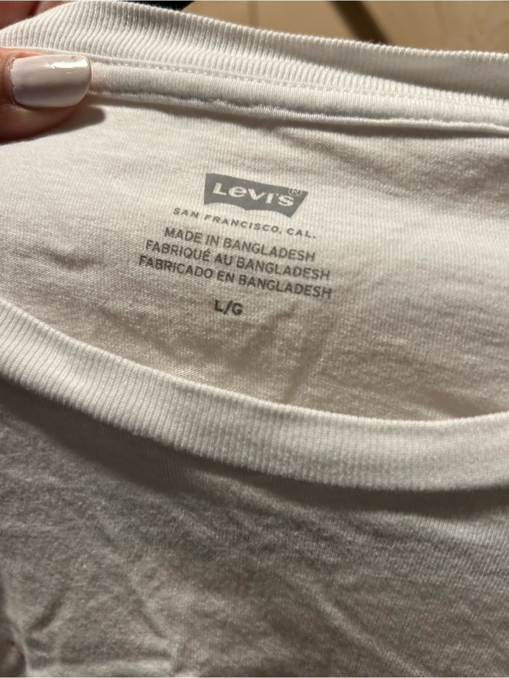Levi's White Tee with Blue Logo and Red Floral Motif - Picture 2 of 2